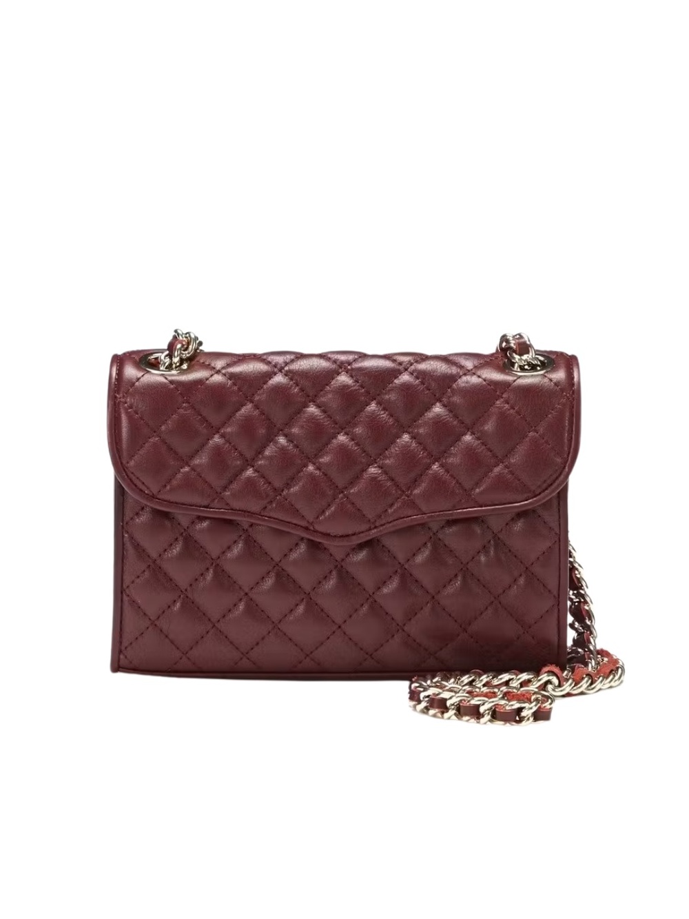 Rebecca Minkoff Burgundy Mini Quilted Leather Crossbody Bag